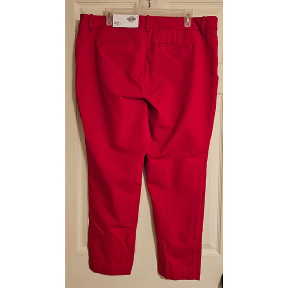 NWT Liz Claiborne Emma Ankle Women's Red Pants Stretch Mid-Rise Sz 16 - Picture 2 of 10